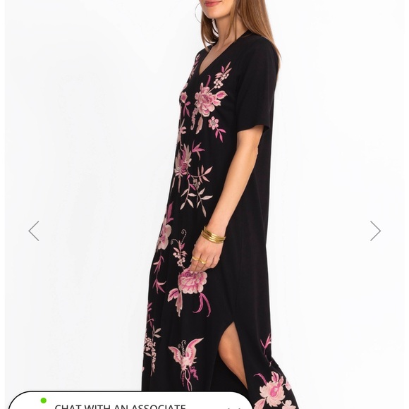 Johnny Was MP black embroidered Rosalyn Traplunto V-neck knit dress - Picture 2 of 4